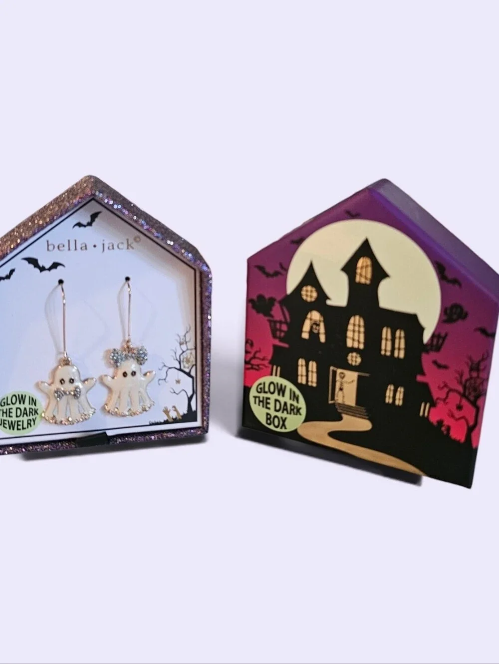 NWT WOMEN'S BELLA * JACK HALLOWEEN SPARKLY GHOSTS GLOW IN THE DARK EARRINGS